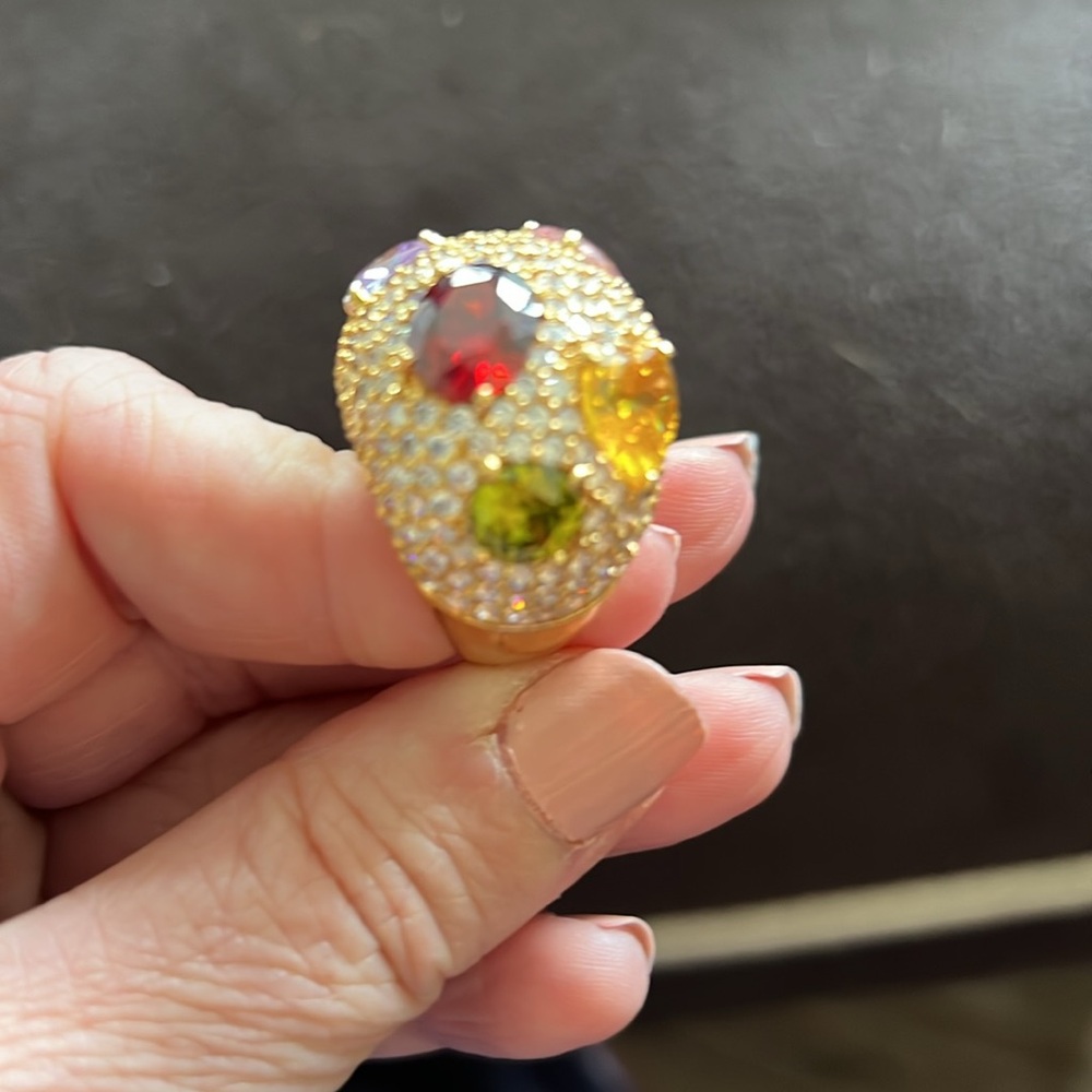 Noir Gold Statement Ring - image 2